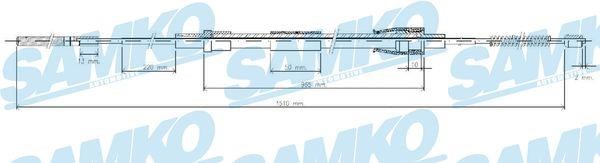 Samko C0965B Cable Pull, parking brake C0965B