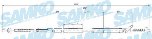 Samko C0873B Cable Pull, parking brake C0873B