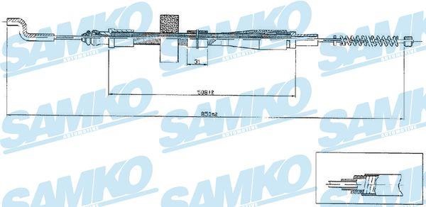 Samko C0971B Cable Pull, parking brake C0971B