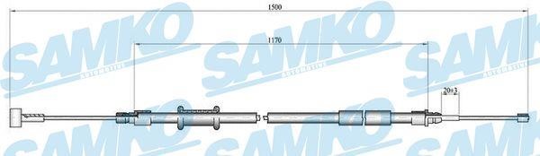 Samko C1009B Cable Pull, parking brake C1009B