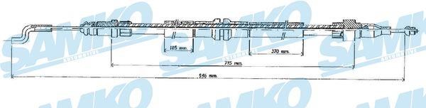 Samko C0898B Cable Pull, parking brake C0898B