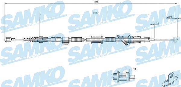 Samko C0917B Cable Pull, parking brake C0917B