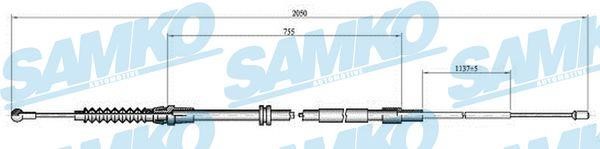Samko C1117B Cable Pull, parking brake C1117B