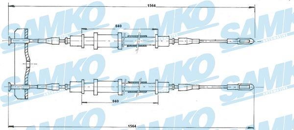 Samko C1347B Cable Pull, parking brake C1347B
