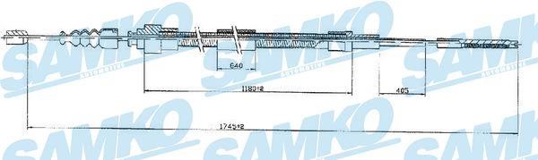Samko C1146B Cable Pull, parking brake C1146B