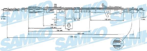 Samko C1381B Cable Pull, parking brake C1381B