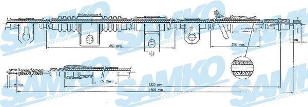 Samko C1383B Cable Pull, parking brake C1383B