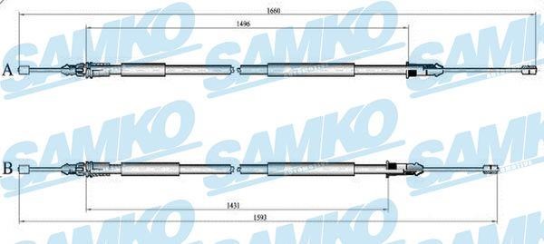 Samko C1399B Cable Pull, parking brake C1399B