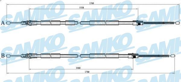Samko C1424B Cable Pull, parking brake C1424B