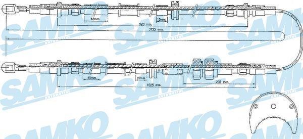 Samko C1438B Cable Pull, parking brake C1438B