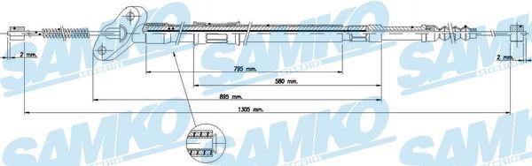 Samko C1219B Cable Pull, parking brake C1219B