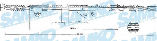 Samko C1487B Cable Pull, parking brake C1487B