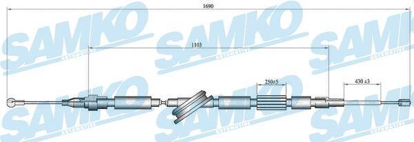 Samko C1519B Cable Pull, parking brake C1519B