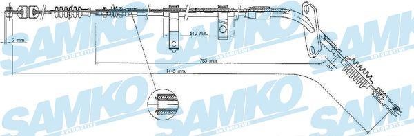 Samko C1549B Cable Pull, parking brake C1549B