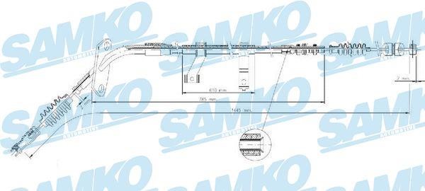 Samko C1550B Cable Pull, parking brake C1550B