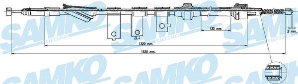 Samko C1280B Cable Pull, parking brake C1280B