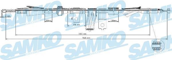 Samko C1283B Cable Pull, parking brake C1283B