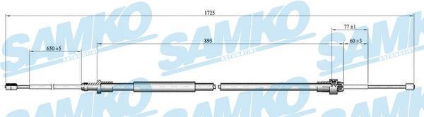 Samko C1666B Cable Pull, parking brake C1666B