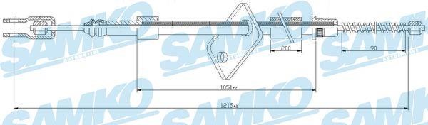 Samko C1676B Cable Pull, parking brake C1676B