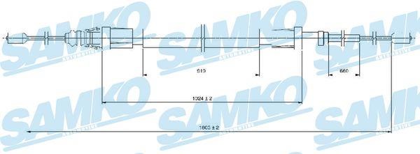 Samko C1685B Cable Pull, parking brake C1685B