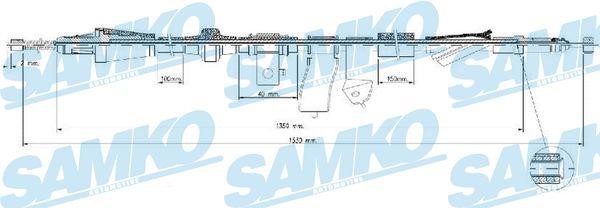 Samko C1690B Cable Pull, parking brake C1690B