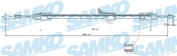 Samko C1695B Cable Pull, parking brake C1695B