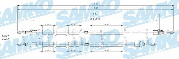 Samko C1710B Cable Pull, parking brake C1710B