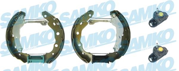 Samko KEG695 Brake shoes with cylinders, set KEG695