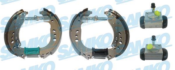 Brake shoe kit Smart Forfour: KEG836 Samko Brake shoes with cylinders, set