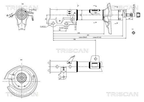 Triscan 8705 16111 Front Left Gas Oil Suspension Shock Absorber 870516111