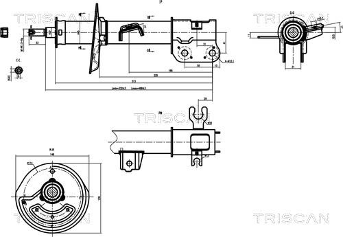 Triscan 8705 21101 Front Left Gas Oil Suspension Shock Absorber 870521101