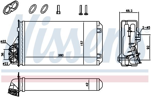 Nissens 707184 Heat exchanger, interior heating 707184