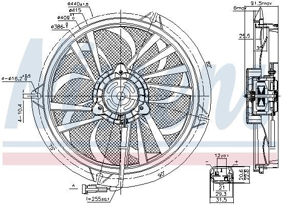 Nissens 85674 Hub, engine cooling fan wheel 85674
