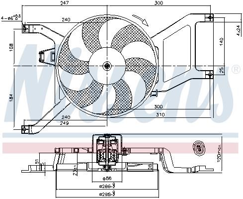 Nissens 85714 Hub, engine cooling fan wheel 85714