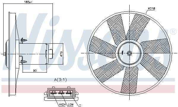 Nissens 85838 Hub, engine cooling fan wheel 85838
