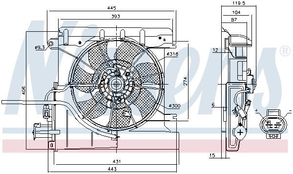 Nissens 85939 Hub, engine cooling fan wheel 85939