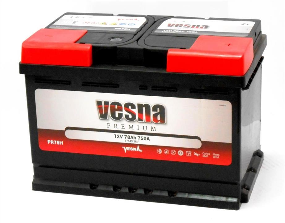 Vesna 415275 Battery Vesna Premium 12V 78AH 750A(EN)R+ 415275