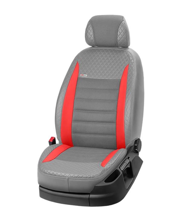 EMC Elegant 39776_VPN006 Set of covers for Nissan Qashqai i + 2 (5 seats), grey with red leather insert 39776VPN006