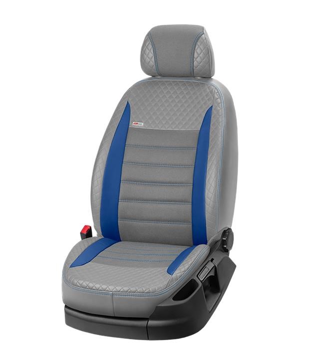 EMC Elegant 39776_VPN009 Set of covers for Nissan Qashqai i + 2 (5 seats), grey with blue leather insert 39776VPN009