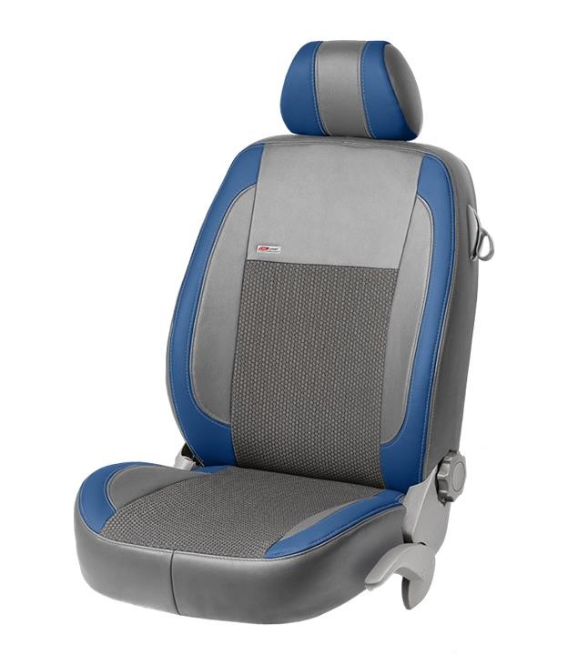 EMC Elegant 4896_VP0010 Set of covers for Fiat Doblo Panorama, grey with blue leather insert 4896VP0010
