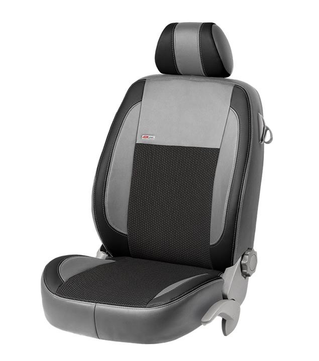 EMC Elegant 5175_VP0019 Set of covers for Dacia Logan MCV 5 seats, grey with black center and black leather insert 5175VP0019