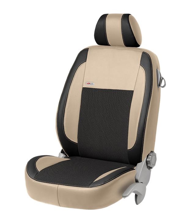 EMC Elegant 10285_VP0023 Set of covers for Ford Transit 6 seats, beige with a black center and a black insert from the leather 10285VP0023