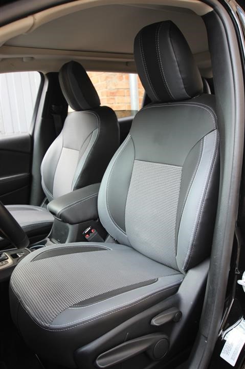 EMC Elegant Set of covers for Honda Civic Sedan, black with grey center and blue leather insert – price