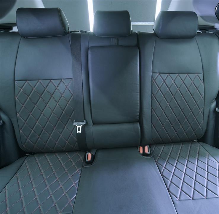 Set of covers for Kia Rio III Sedan divided, beige with black center EMC Elegant 29724_EP009