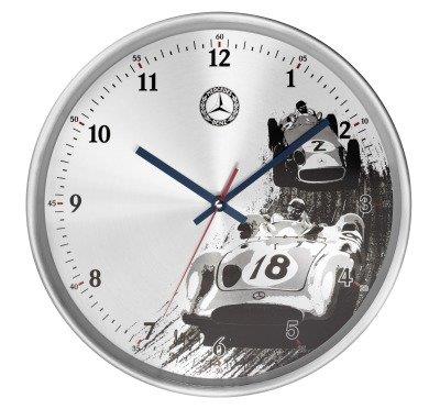 Mercedes B6 6 04 5131 Mercedes-Benz Wall Clock, Classic, Silver/Blue/Red B66045131
