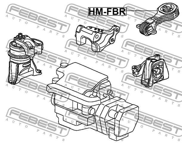 Febest HM-FDR Engine mount, rear HMFDR HMFDR Febest Engine mount, rear