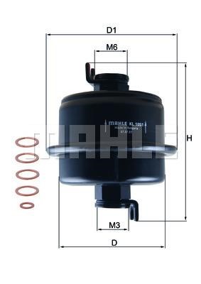 Mahle/Knecht KL 1051D Fuel filter KL1051D