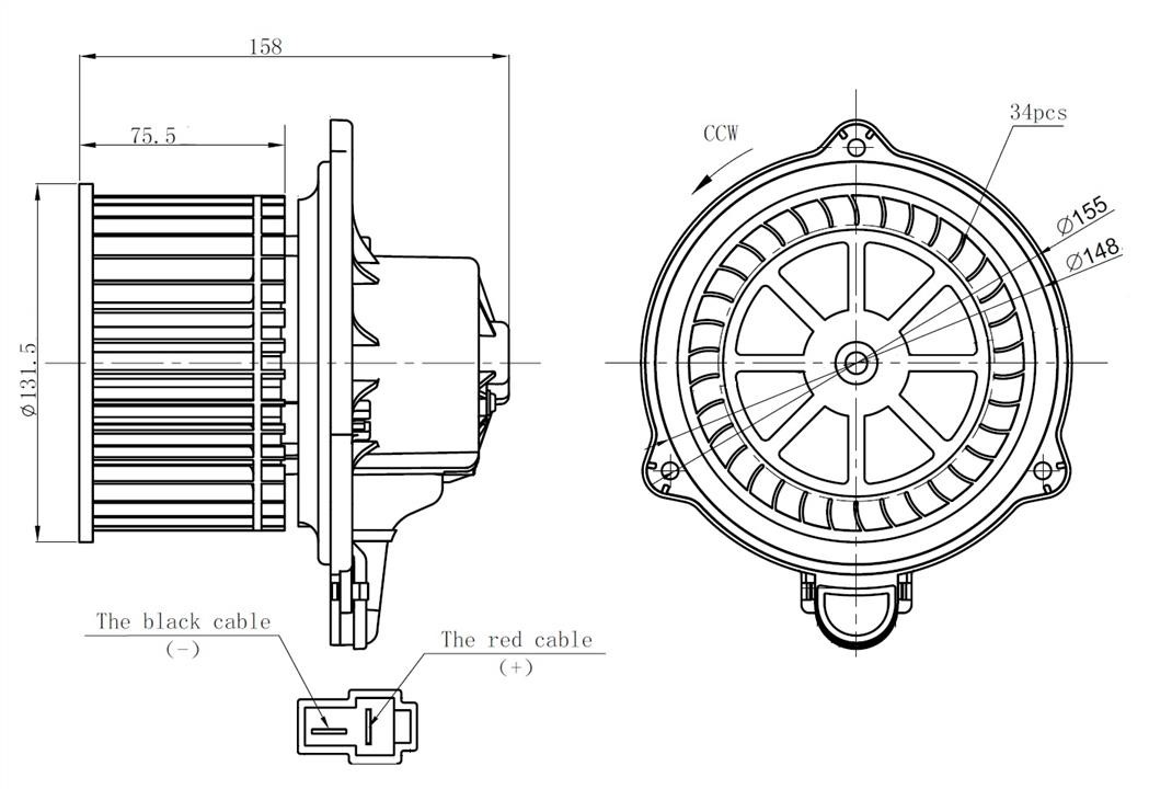 NRF Fan assy - heater motor – price 248 PLN