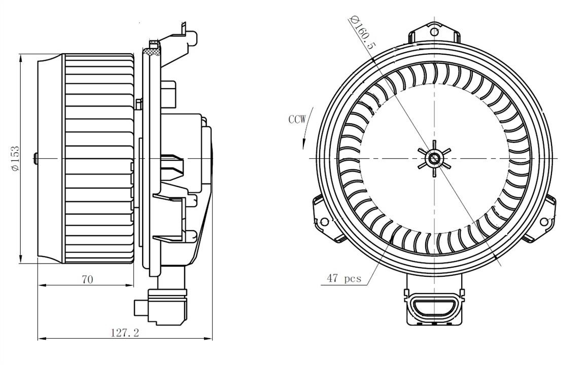 NRF Fan assy - heater motor – price 306 PLN