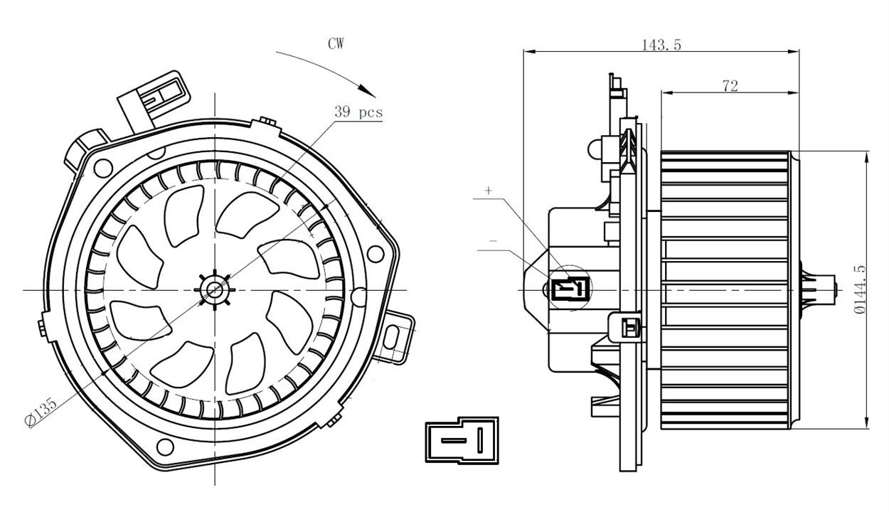 NRF Fan assy - heater motor – price 376 PLN